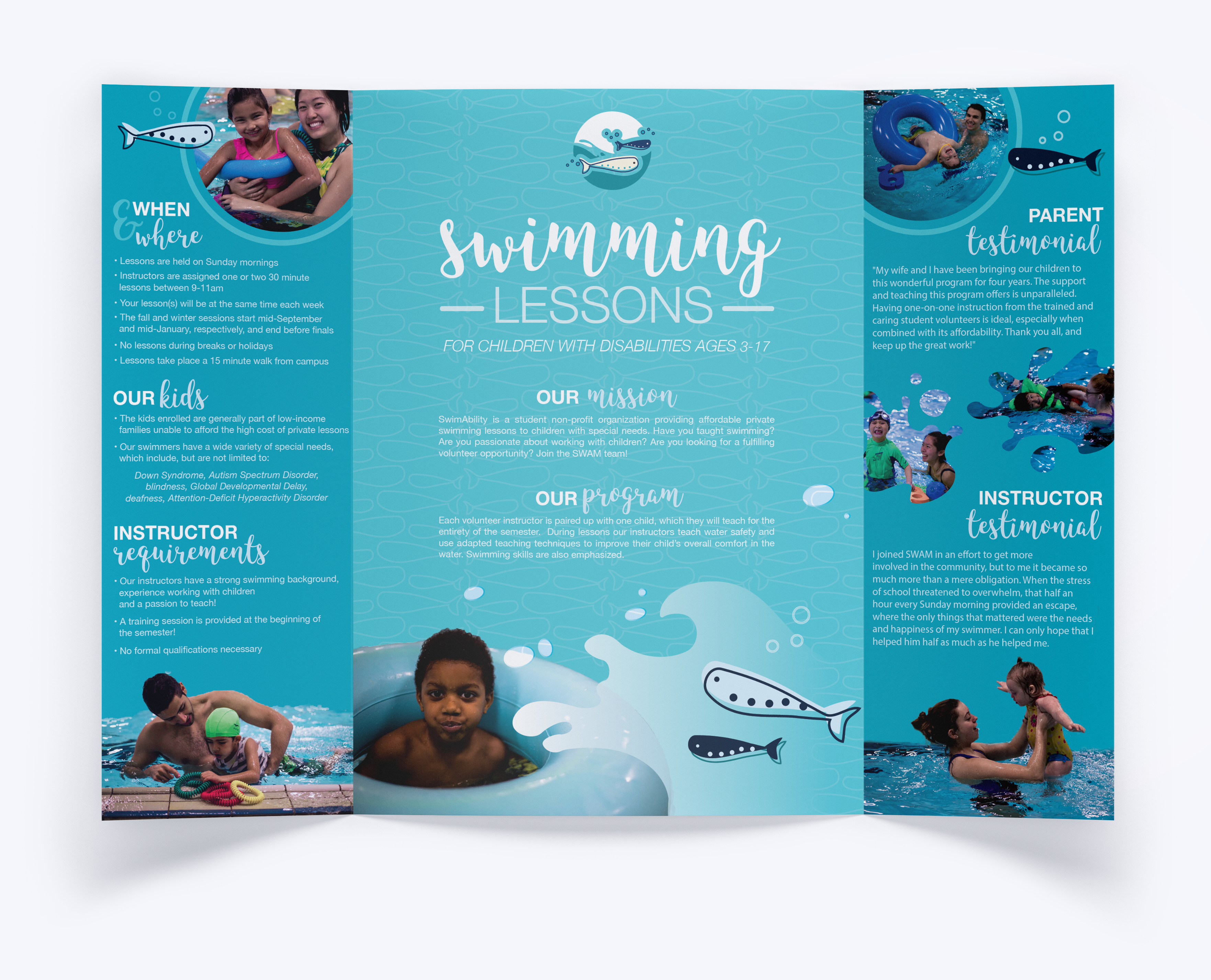 Trifold poster for undergrad Activities Night advertising to potential volunteers